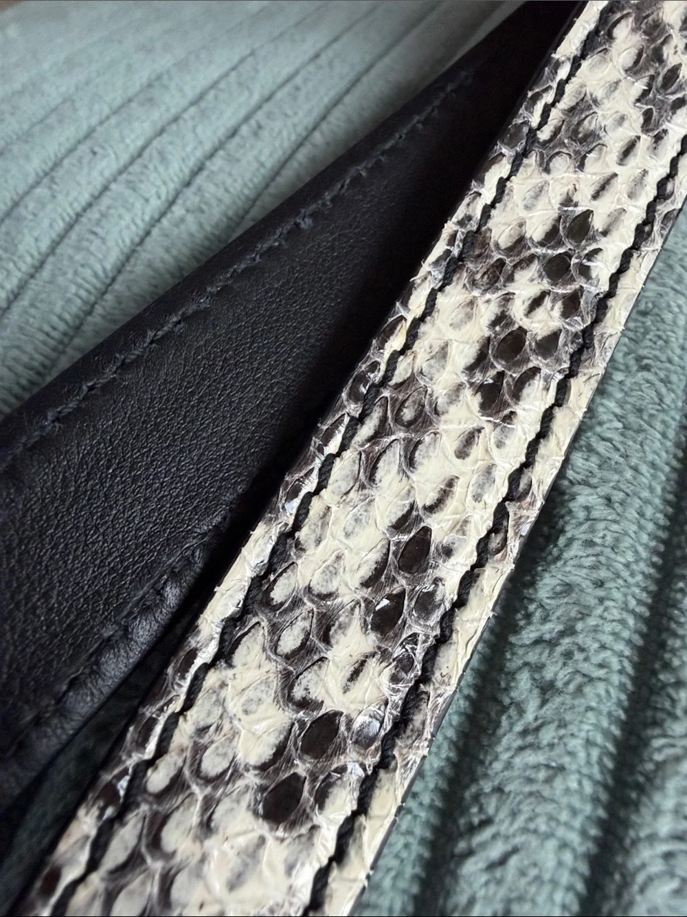 Gucci Nymphaea Python Leather Bamboo Top Handle/Crossbody Bag